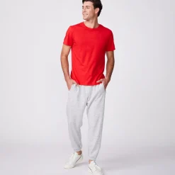 MONROW Relaxed Crew DEEPRED Clearance